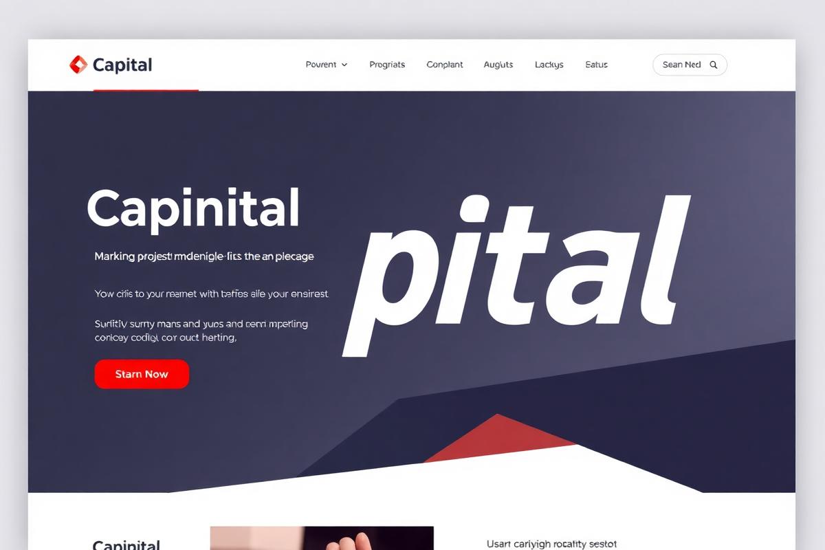Capital landing page project example